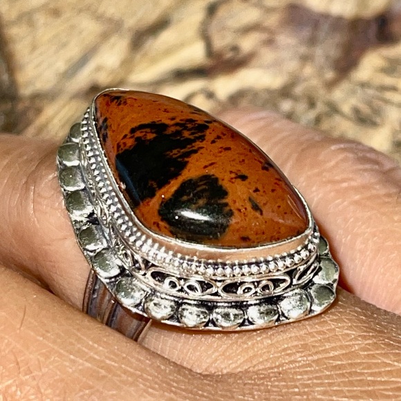 Mahogany Obsidian Ring Size 8 - Picture 1 of 8